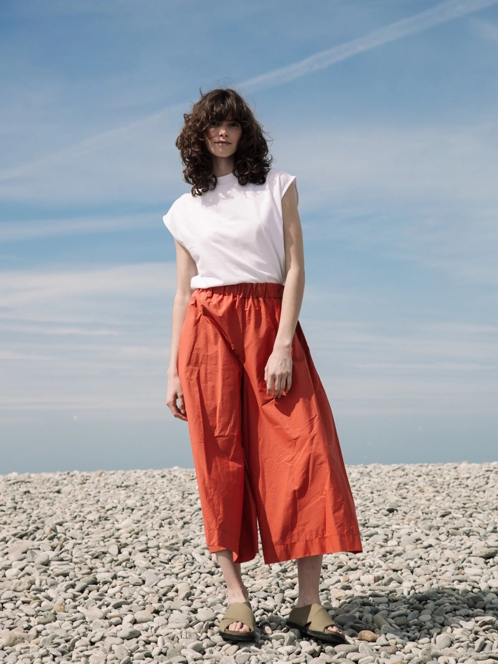 Wide-Leg Cropped Pants by Beaumont Organic
